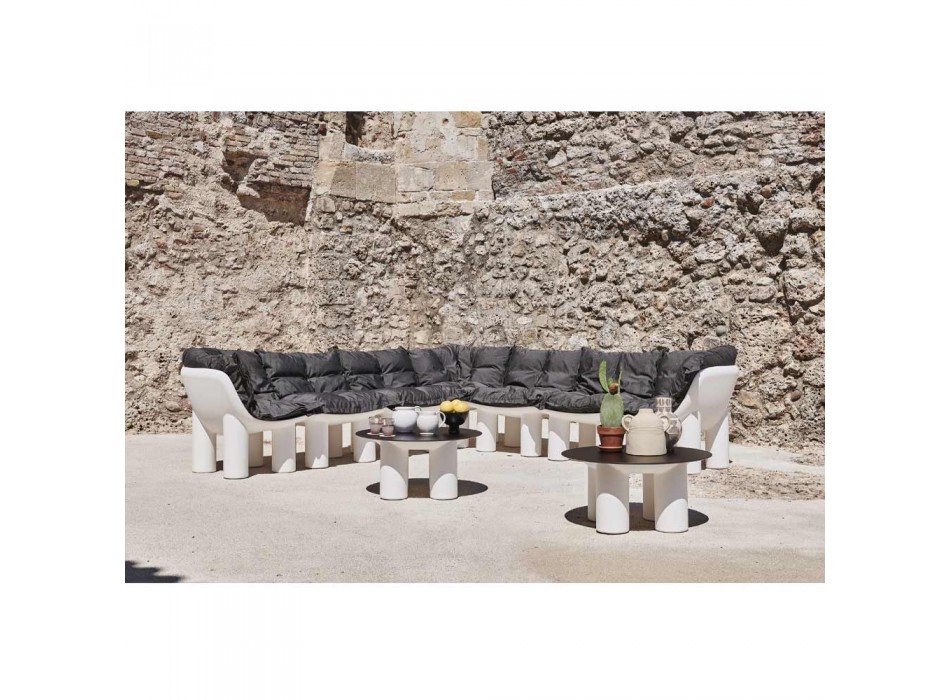 Garden Armchair in Polyethylene and Fabric Made in Italy - Freccia Viadurini