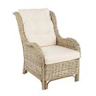 Garden Armchair in Natural Rattan for Outdoors with Cushions - Supreme Viadurini