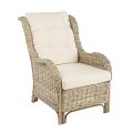 Garden Armchair in Natural Rattan for Outdoor with Cushions - Supreme
