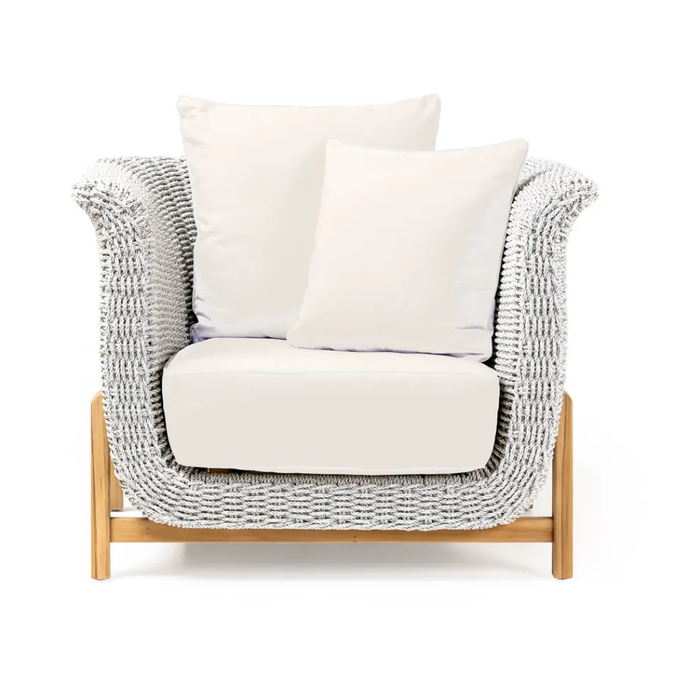 Teak and Rope Weave Garden Chair - Arjuna Viadurini