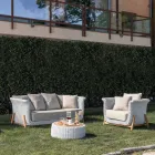 Garden Armchair in Teak and Rope Weaving - Arjuna Viadurini