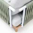 Teak Garden Armchair, Rope Weaving and Cushions - Bellatrix Viadurini