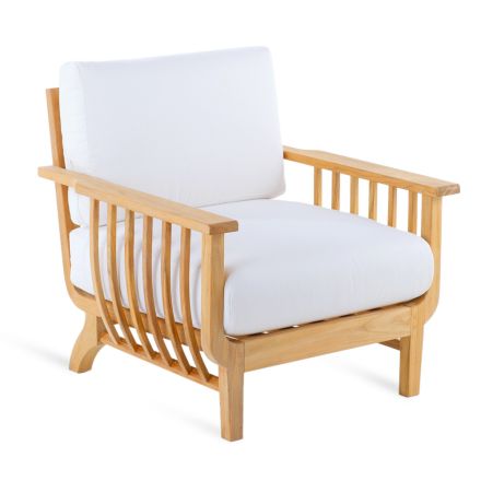 Garden Armchair in Teak Made in Italy with Cushion Included - Sleepy Viadurini