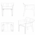 Pedrera Vondom garden armchair in polypropylene and fiberglass Viadurini