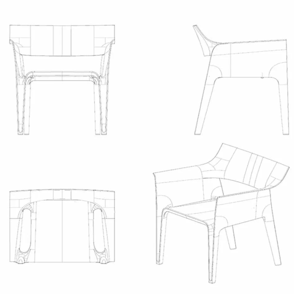 Pedrera Vondom garden armchair in polypropylene and fiberglass Viadurini