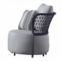 Garden Armchair Upholstered in Water-repellent Rubber with Mesh Backrest - Orosei