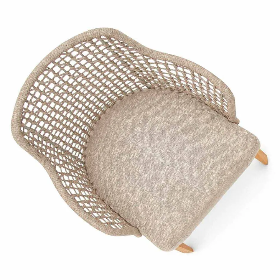 Modern Varaschin Emma garden armchair in solid iroko wood Viadurini