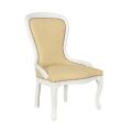 Indoor armchair in Beige Eco-leather and White - Pyrite lacquered wood structure