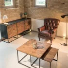 Indoor Armchair Entirely Made in Aged Effect Vintage Leather - Stamp Viadurini