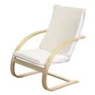 Indoor Armchair Made of Birch Wood and Fabric - Abissi Viadurini