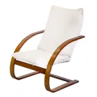 Indoor Armchair Made of Birch Wood and Fabric - Abissi Viadurini