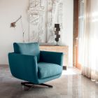 Living Room Armchair with Choice of Swivel or Fixed Base Made in Italy - Ironic Viadurini