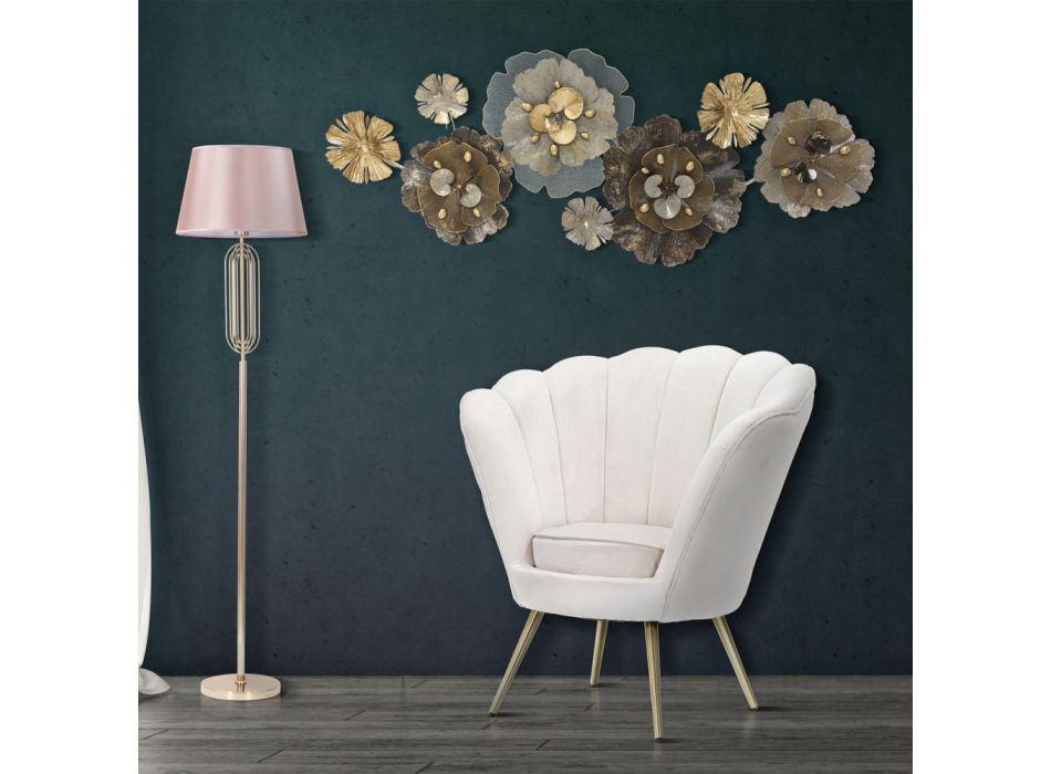 Design Living Room Armchair in Velvet with Golden Iron Feet - Annina Viadurini