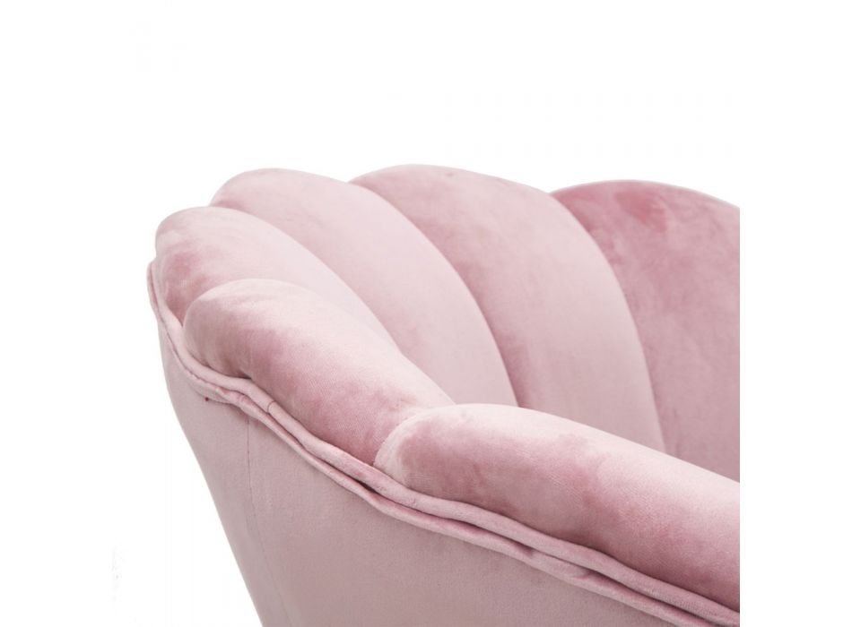 Design Living Room Armchair in Velvet with Golden Iron Feet - Annina Viadurini