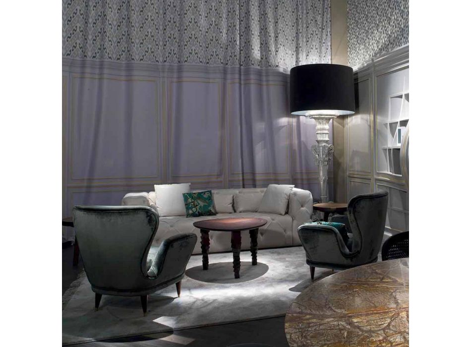 Classic design upholstered lounge chair, L78xP75cm, Benny Viadurini