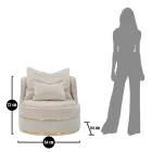 Upholstered and Upholstered Living Room Armchair in Fabric with Decorations - Patch Viadurini