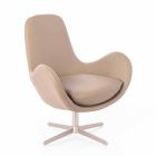 Modern Design Upholstered Swivel Lounge Armchair in Leatherette - Gajarda Viadurini