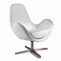 Upholstered and Swivel Leatherette Living Room Armchair, Modern Design - Gajarda