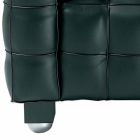 Living Room Armchair in Quilted Effect Leather Made in Italy - Vesuvius Viadurini