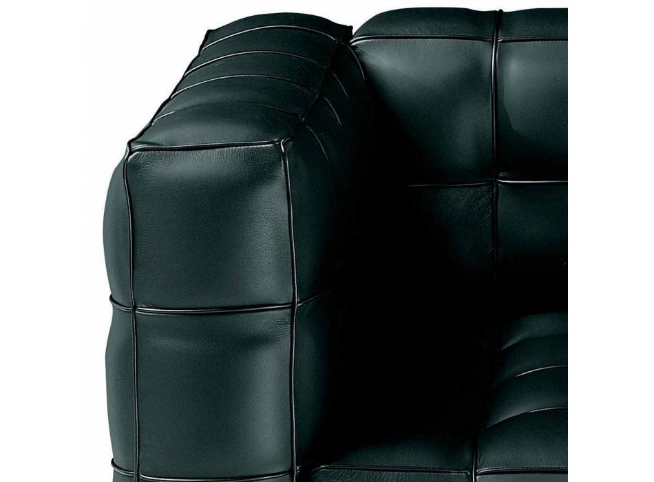 Living Room Armchair in Quilted Effect Leather Made in Italy - Vesuvius Viadurini
