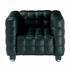 Living Room Armchair in Quilted Effect Leather Made in Italy - Vesuvius Viadurini