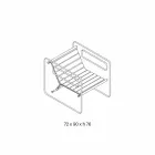 Living Room Armchair in Glass and Seat in White Leather Modern Design - Tecna Viadurini