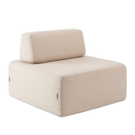Square Living Room Armchair Upholstered in Fabric Made in Italy - Lilium Viadurini