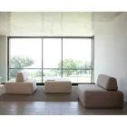 Square Living Room Armchair Upholstered in Fabric Made in Italy - Lilium Viadurini