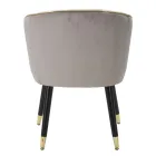 Living Room Armchair Upholstered in Fabric with Modern Wooden Legs - Ezia Viadurini