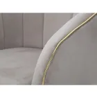 Living Room Armchair Upholstered in Fabric with Modern Wooden Legs - Ezia Viadurini