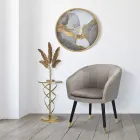 Living Room Armchair Upholstered in Fabric with Modern Wooden Legs - Ezia Viadurini
