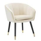 Living Room Armchair Upholstered in Fabric with Modern Wooden Legs - Ezia Viadurini