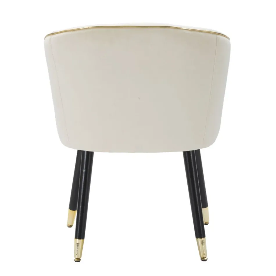 Living Room Armchair Upholstered in Fabric with Modern Wooden Legs - Ezia Viadurini