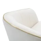 Living Room Armchair Upholstered in Fabric with Modern Wooden Legs - Ezia Viadurini