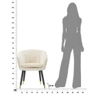 Living Room Armchair Upholstered in Fabric with Modern Wooden Legs - Ezia Viadurini