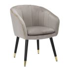 Living Room Armchair Upholstered in Fabric with Modern Wooden Legs - Ezia Viadurini