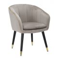Living Room Armchair Upholstered in Fabric with Modern Wooden Legs - Ezia