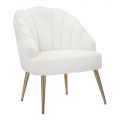 Living Room Armchair Upholstered in Fabric with Metal Legs - Shell