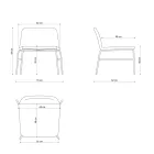 High Quality Living Room Armchair in Fabric and Metal Made in Italy - Molde Viadurini