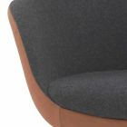 Swivel Living Room Armchair in Leather and Metal Made in Italy - Butterfly Viadurini