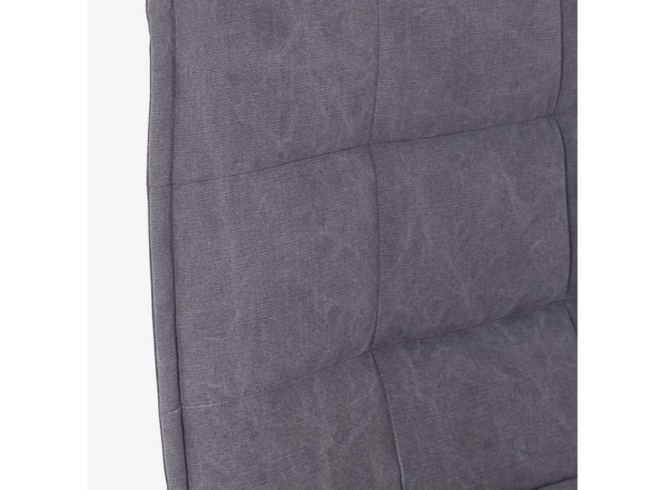 Living Room Armchair in Black Steel and Polyester Design Fabric - Susana Viadurini