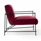 Fabric Living Room Armchair with Metal Structure Made in Italy - Manila Viadurini