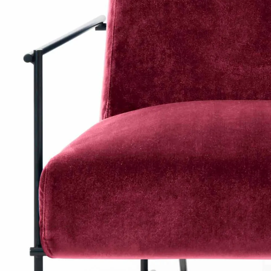 Fabric Living Room Armchair with Metal Structure Made in Italy - Manila Viadurini