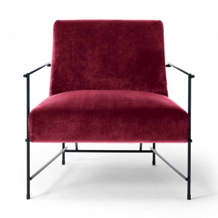 Fabric Living Room Armchair with Metal Structure Made in Italy - Manila Viadurini