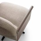 Living Room Armchair in Fabric, Leather and Metal Made in Italy - Camomilla Viadurini