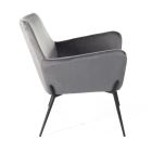 Living Room Armchair in Velvet of Different Colors and Metal Base - Italy Viadurini