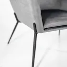 Living Room Armchair in Velvet of Different Colors and Metal Base - Italy Viadurini