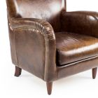 Living Room Armchair Made of Aged Effect Vintage Leather - Stamp Viadurini