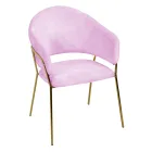 Living Room Armchair Made of Gold Metal and Pink Velvet - Shell Viadurini