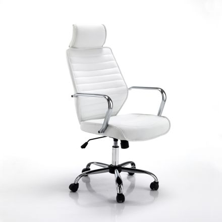 Office Armchair with Wheels and Adjustable Lift - Bario Viadurini